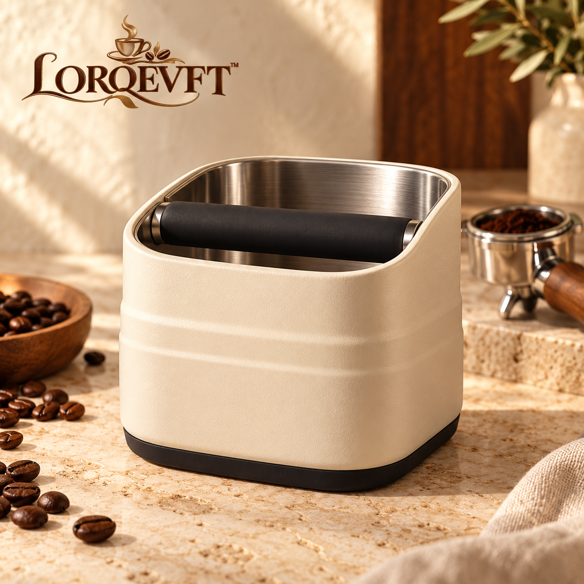 LORQEVFT™ Corven 27 fl oz French Press Coffee Maker — Glass Coffee Press with Steel Frame and Wood Handle