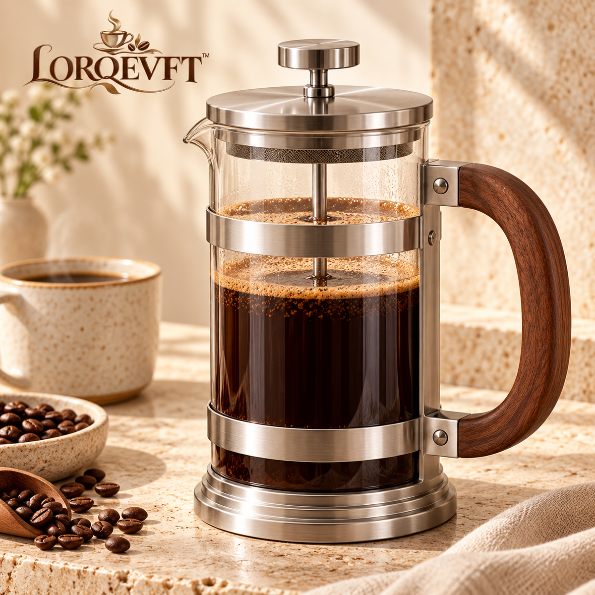 LORQEVFT™ Bravelle Espresso Knock Box — Compact Coffee Grounds Bin with Removable Knock Bar and Non-Slip Base