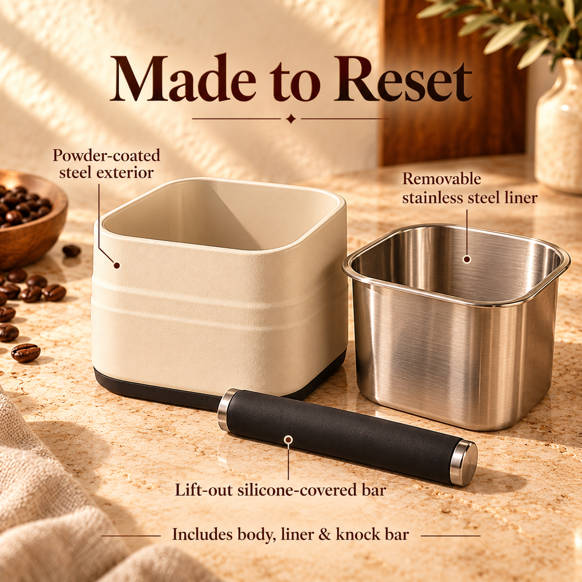 LORQEVFT™ Corven 27 fl oz French Press Coffee Maker — Glass Coffee Press with Steel Frame and Wood Handle