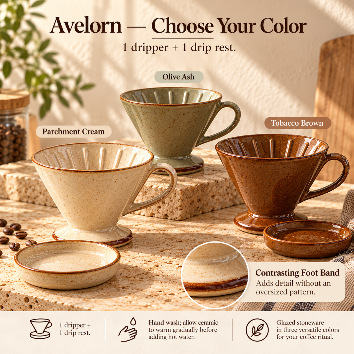 LORQEVFT™ Elowen Wood Coffee Serving Tray — Vintage-Inspired Rectangular Coffee Bar Tray with Raised Rim and Inset Handles