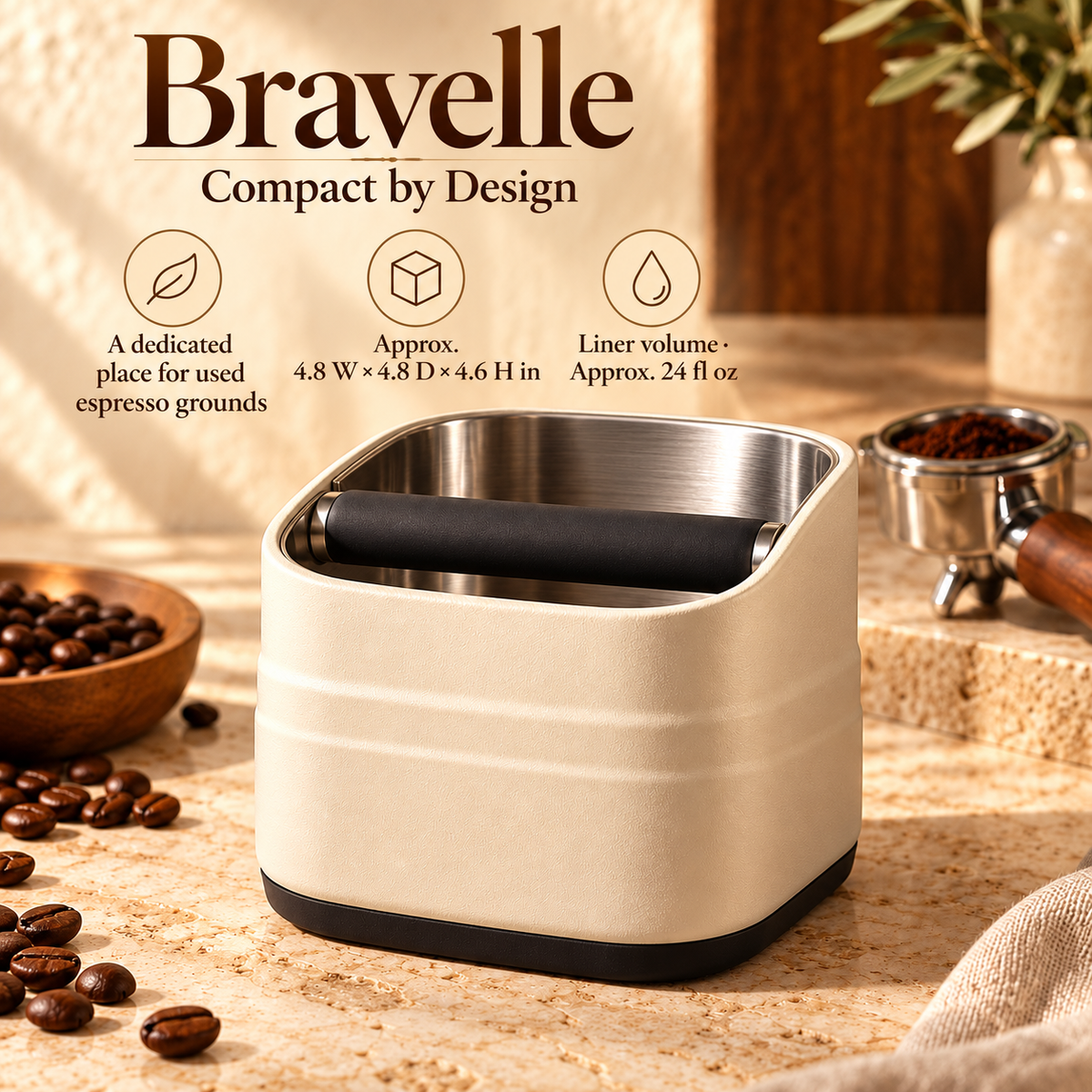 LORQEVFT™ Corven 27 fl oz French Press Coffee Maker — Glass Coffee Press with Steel Frame and Wood Handle