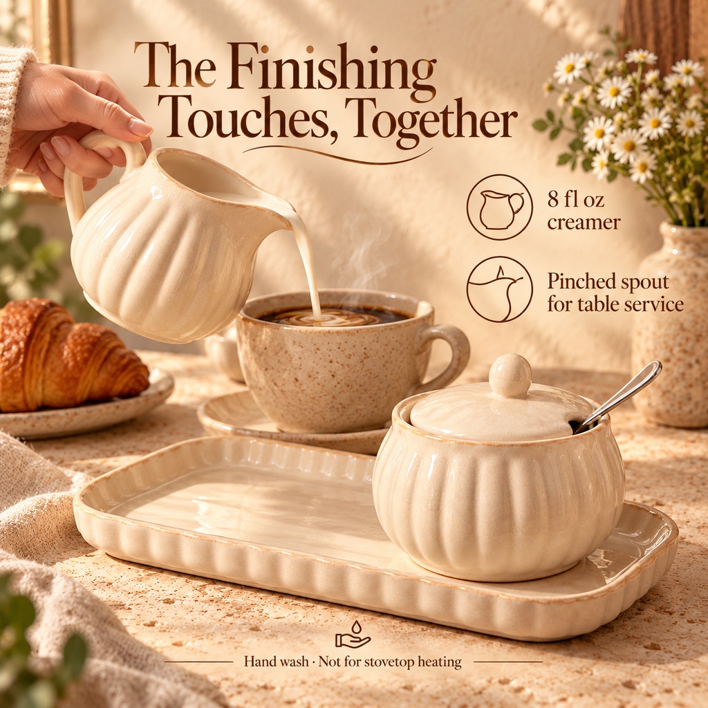 LORQEVFT™ Solmere 12 fl oz Stoneware Coffee Mug — Vintage-Inspired Ceramic Mug with Sculpted Handle