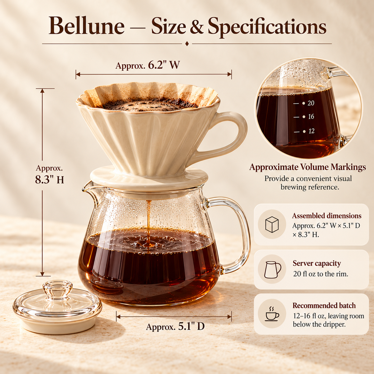 LORQEVFT™ Tavelle Coffee Filter Holder — Vintage-Inspired Countertop Paper Filter Organizer with Wood Base